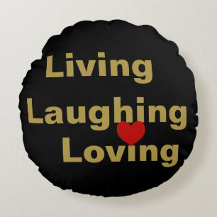 Cojín Redondo Vivir, reír, amar