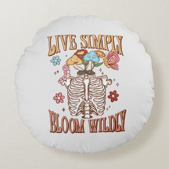 Cojín Redondo Vivir simplemente, Bloom Willy (Anverso)