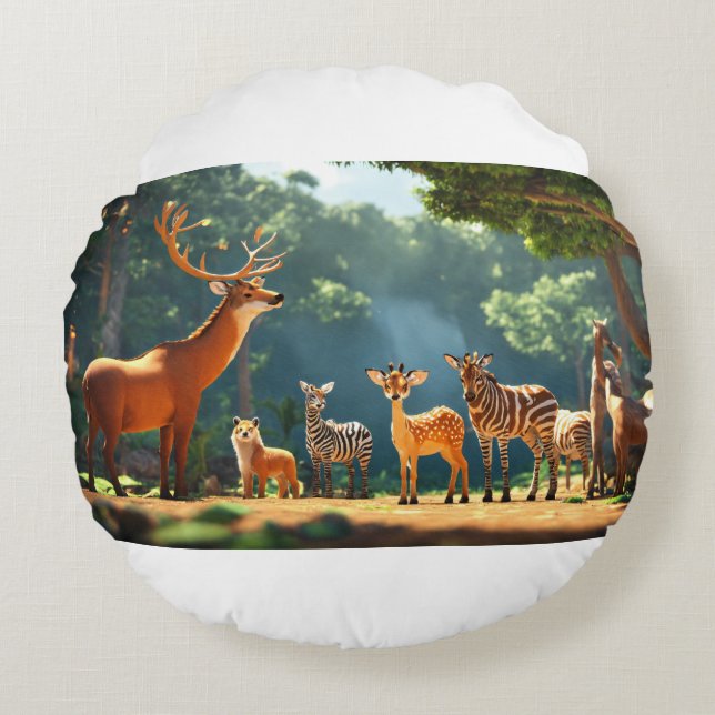 Cojín Redondo Voces de lo salvaje (Anverso)