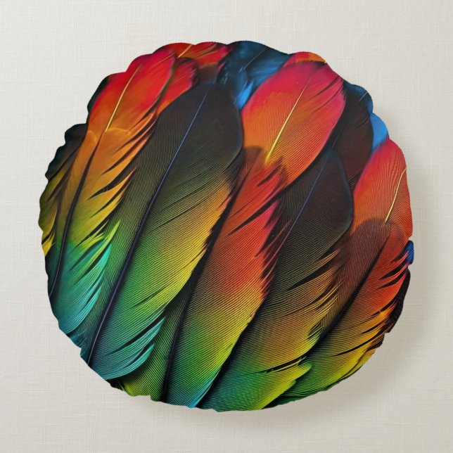Cojín Redondo Volando con color (Anverso)