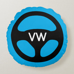 Cojín Redondo Volante de dirección de coche redondo con monogram