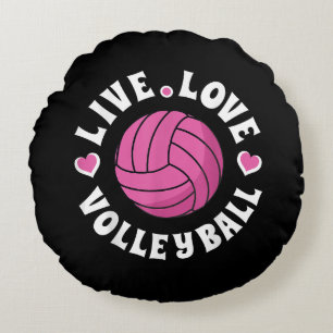 Cojín Redondo Vóleibol De Amor Vivo Para Mujeres Chicas Vóley Fa
