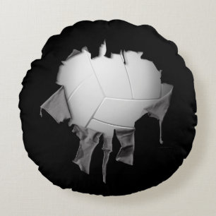Cojín Redondo Voleibol desgarrado Ronda Pillow Oscuro