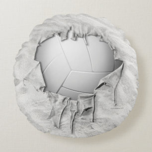 Cojín Redondo Voleibol desgarrado Ronda Pillow Oscuro