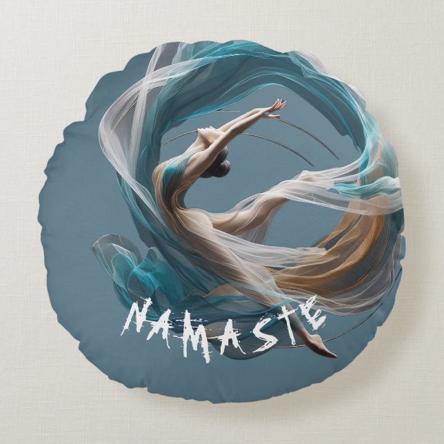 Cojín Redondo Vuelo aéreo Aire Yoga Instructor Pilates Fitness (Anverso)