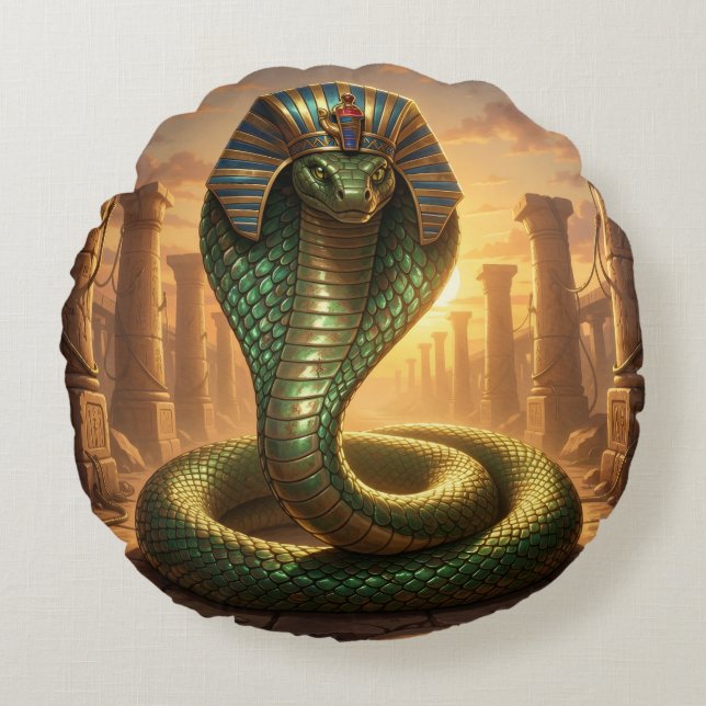 Cojín Redondo Wadjet – Ägyptische Schlangengöttin´6 (Anverso)