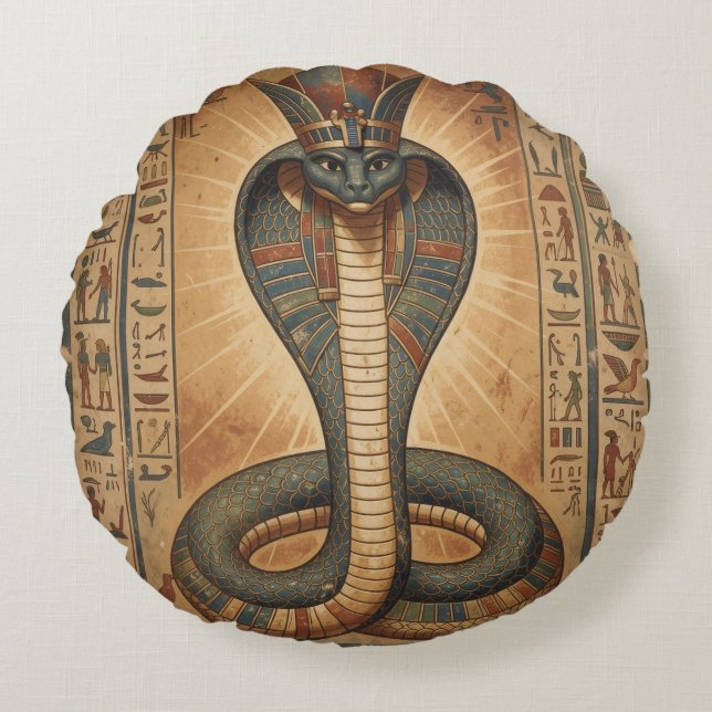 Cojín Redondo Wadjet – Ägyptische Schlangengöttin´7 (Anverso)