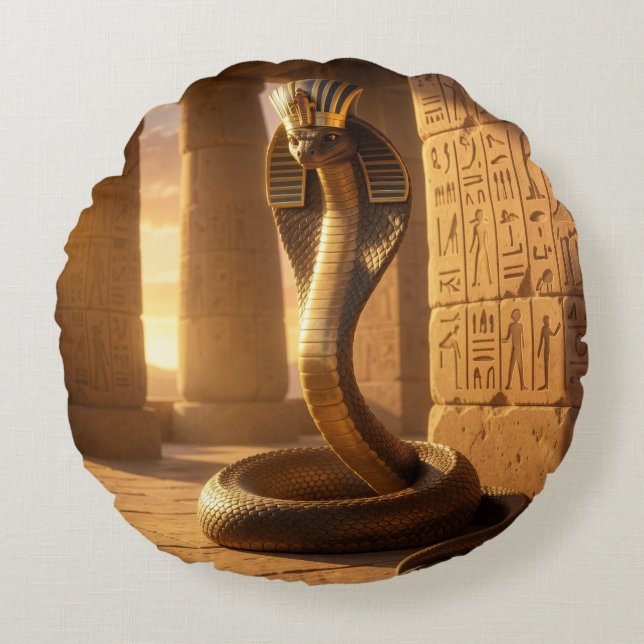 Cojín Redondo Wadjet – Egyptian Cobra Goddess´6 (Anverso)
