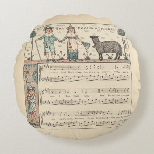 Cojín Redondo Walter Crane Baa Baa Oveja Negra Rima Infantil
