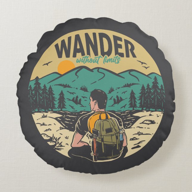 Cojín Redondo Wander sin límites (Anverso)