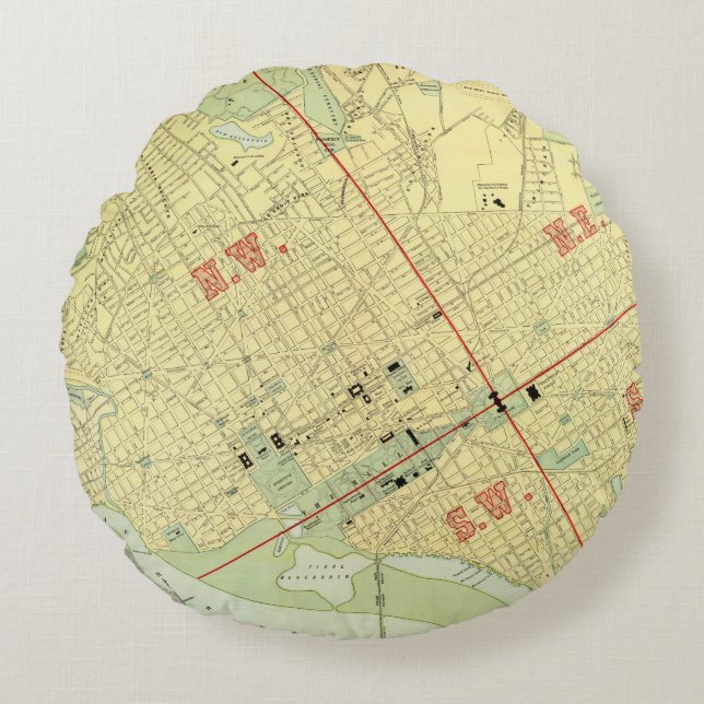 Cojín Redondo Washington, DC (Anverso)