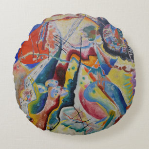 Cojín Redondo Wassily Kandinsky Mancha roja Arte abstracto clási