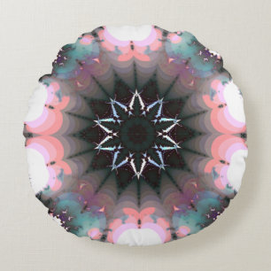 Cojín Redondo Web gótica congelada de araña de invierno