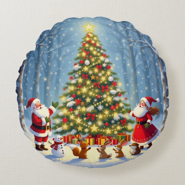 Cojín Redondo „Weihnachtliche Harmonie“ (Anverso)