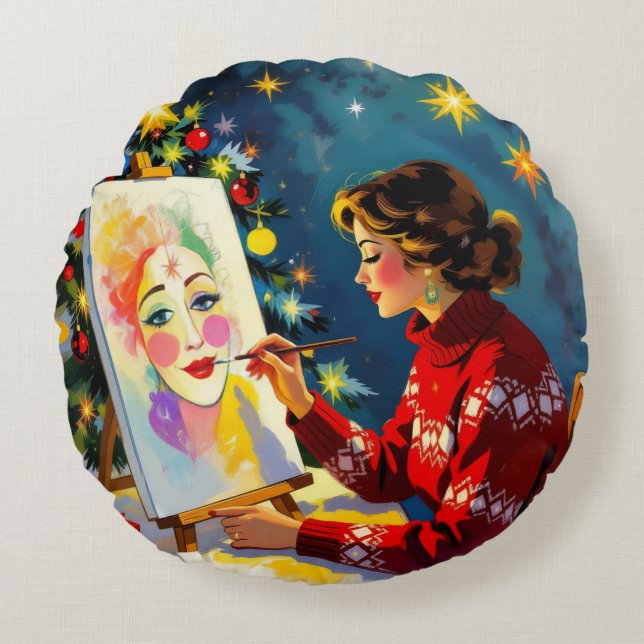 Cojín Redondo „Weihnachtliche Harmonie“ (Anverso)