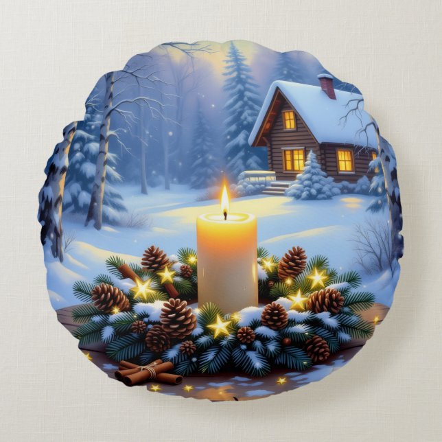 Cojín Redondo „Weihnachtliche Harmonie“ (Anverso)