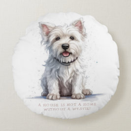 Cojín Redondo Westie Cheeky Cute Personalizado