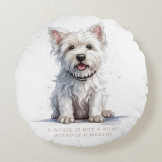 Cojín Redondo Westie Cheeky Cute Personalizado