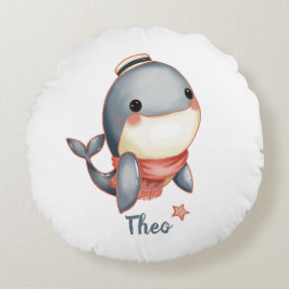 Cojín Redondo Whale Hello There!