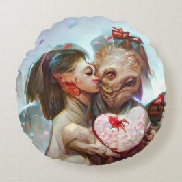 Cojín Redondo Whimsical Alien Romance