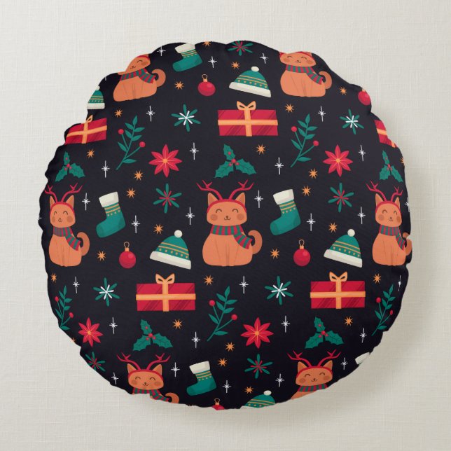 Cojín Redondo Whisker Wonderland (Anverso)