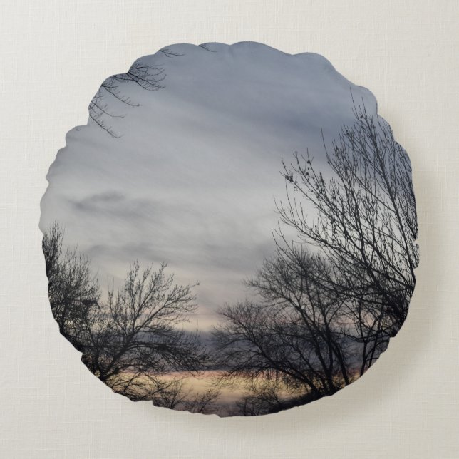 Cojín Redondo Whispers of Winter (Anverso)