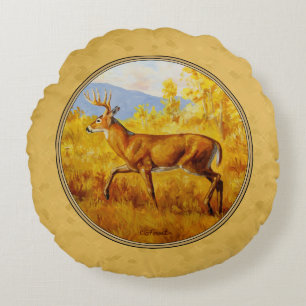 Cojín Redondo White Deer Golden Aspen Woods