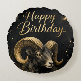 Cojín Redondo Widder Happy Birthday Sternzeichen Design