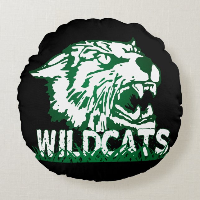 Cojín Redondo Wildcats de la Unión Wayland #4 (Anverso)