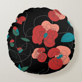 Cojín Redondo Wildflower Wonderland | Patrón de flores estilizad