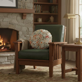 Cojín Redondo William Morris Acanthus Mission Style Accent 