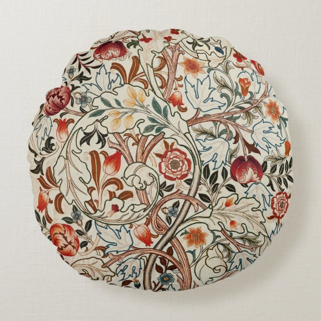 Cojín Redondo William Morris Ancanthus Portiere Design (Anverso)