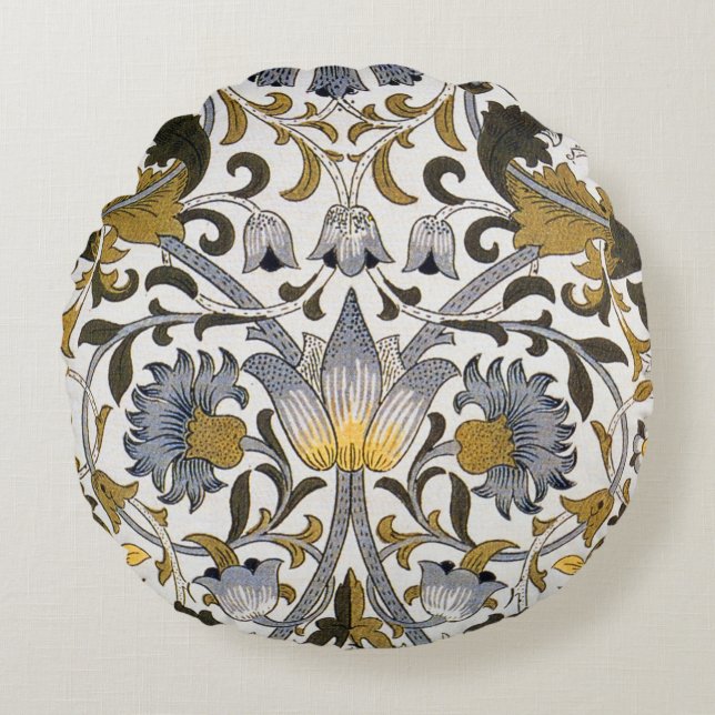 Cojín Redondo William Morris Flor floral Lodden (Anverso)