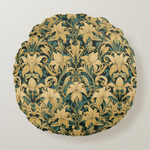 Cojín Redondo William Morris Golden Lily Vintage Pre-Rafaelita