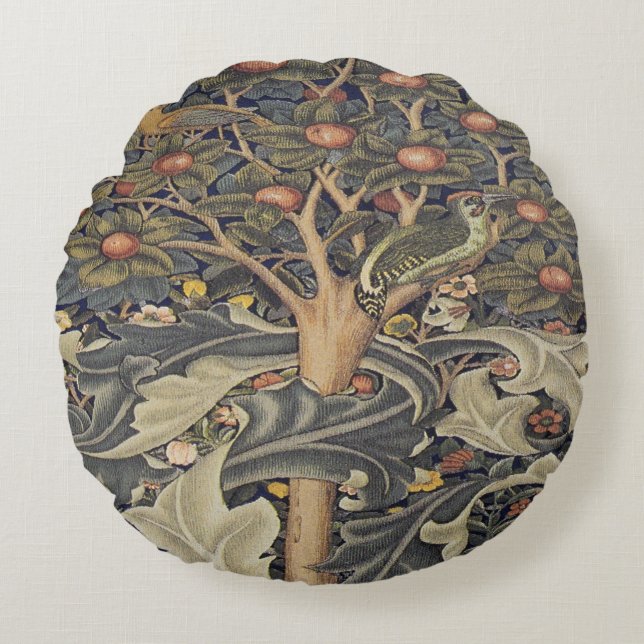 Cojín Redondo William Morris hermoso trabajo de arte de nueva ge (Anverso)