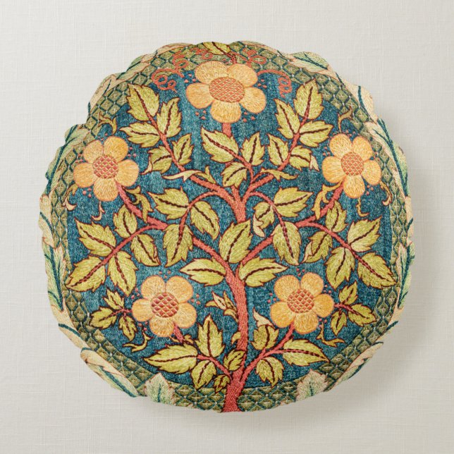 Cojín Redondo William Morris Rosa Wreath (Anverso)