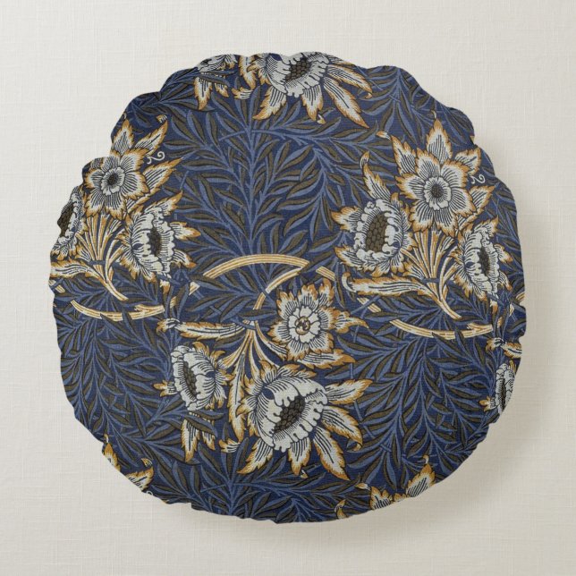 Cojín Redondo william morris tulip and willow tapestry pattern (Anverso)