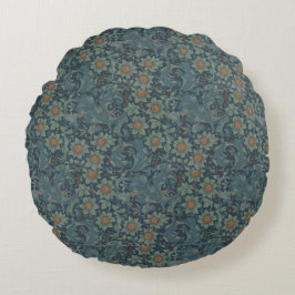 Cojín Redondo William Morris Vintage Floral Green Blue Orchard