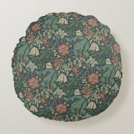Cojín Redondo William Morris Vintage Floral Pink Green Compton