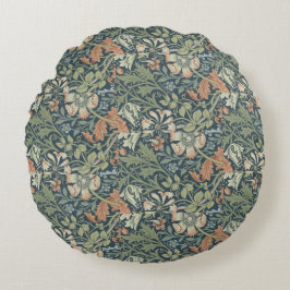 Cojín Redondo William Morris Vintage Floral Pink Green Compton