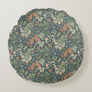 Cojín Redondo William Morris Vintage Floral Pink Green Compton