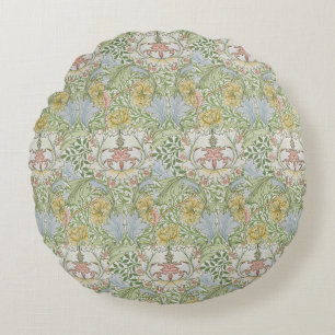 Cojín Redondo William Morris Vintage Myrtle Verde Rosa Floral