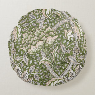 Cojín Redondo William Morris Windrush floral clásico