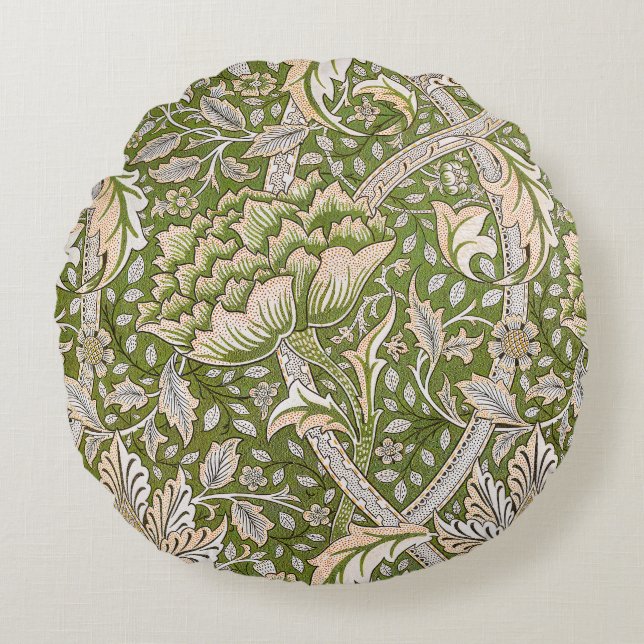 Cojín Redondo William Morris Windrush Floral Pattern Classic (Anverso)