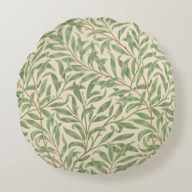 Cojín Redondo Willow Bough (por William Morris) (Anverso)