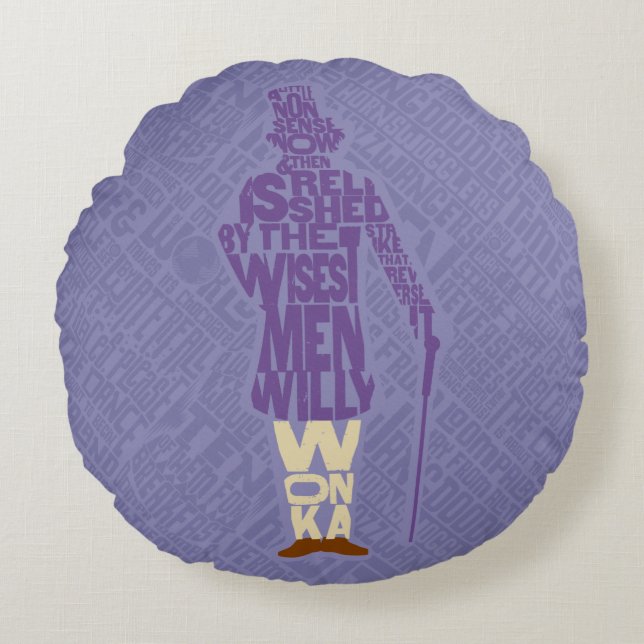 Cojín Redondo Willy Wonka Cote Silhouette (Anverso)