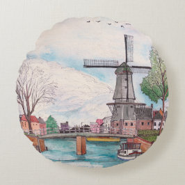 Cojín Redondo Windmill De Adriaan Haarlem