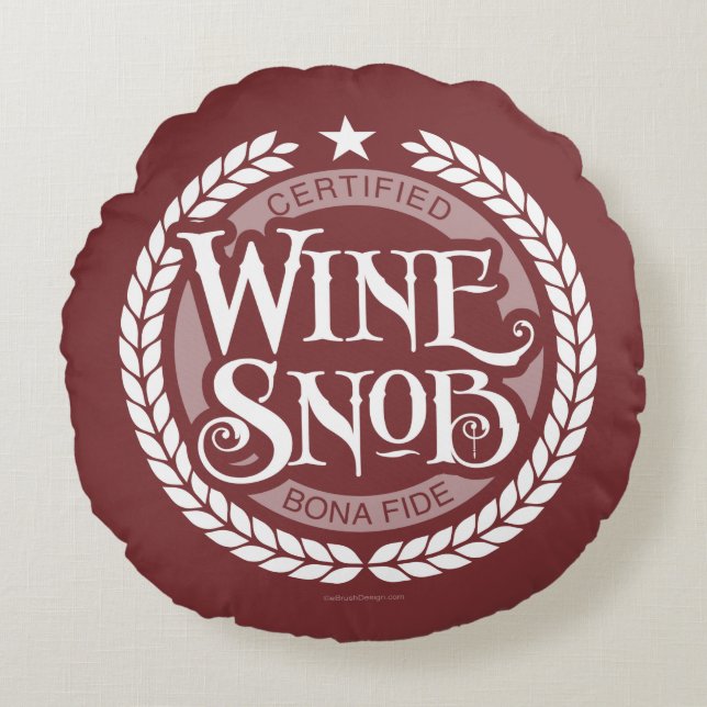 Cojín Redondo Wine Snob Round Pillow (Anverso)