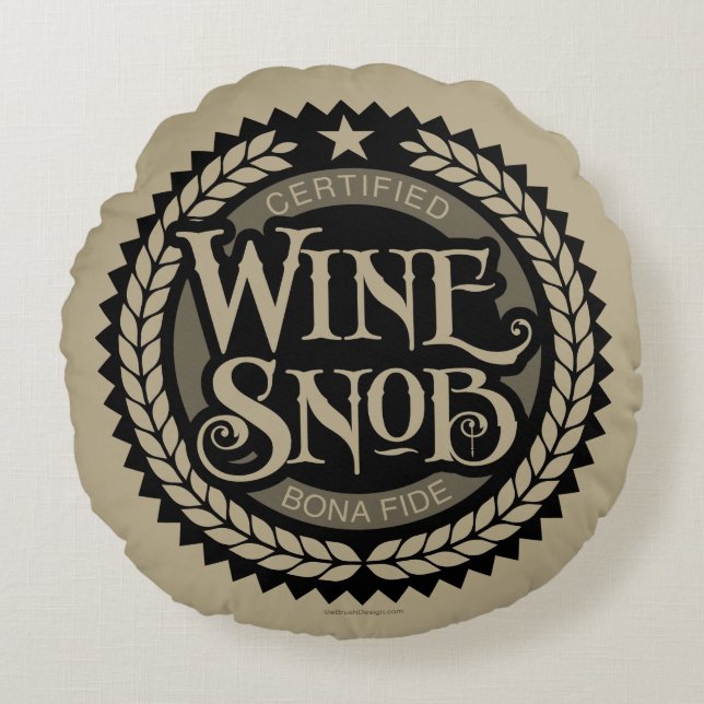 Cojín Redondo Wine Snob Round Pillow (Anverso)