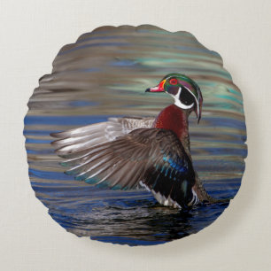 Cojín Redondo Wing Flapping Wood Duck